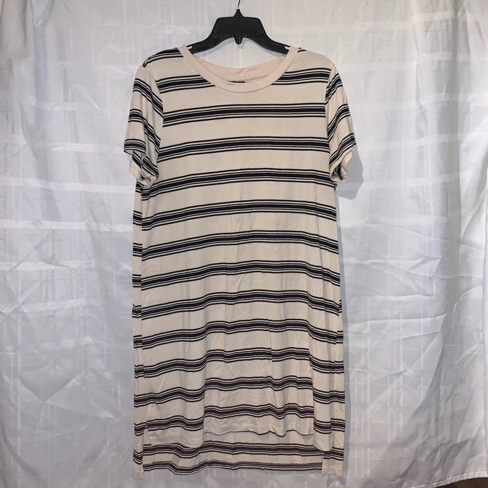 Black and white striped dress
